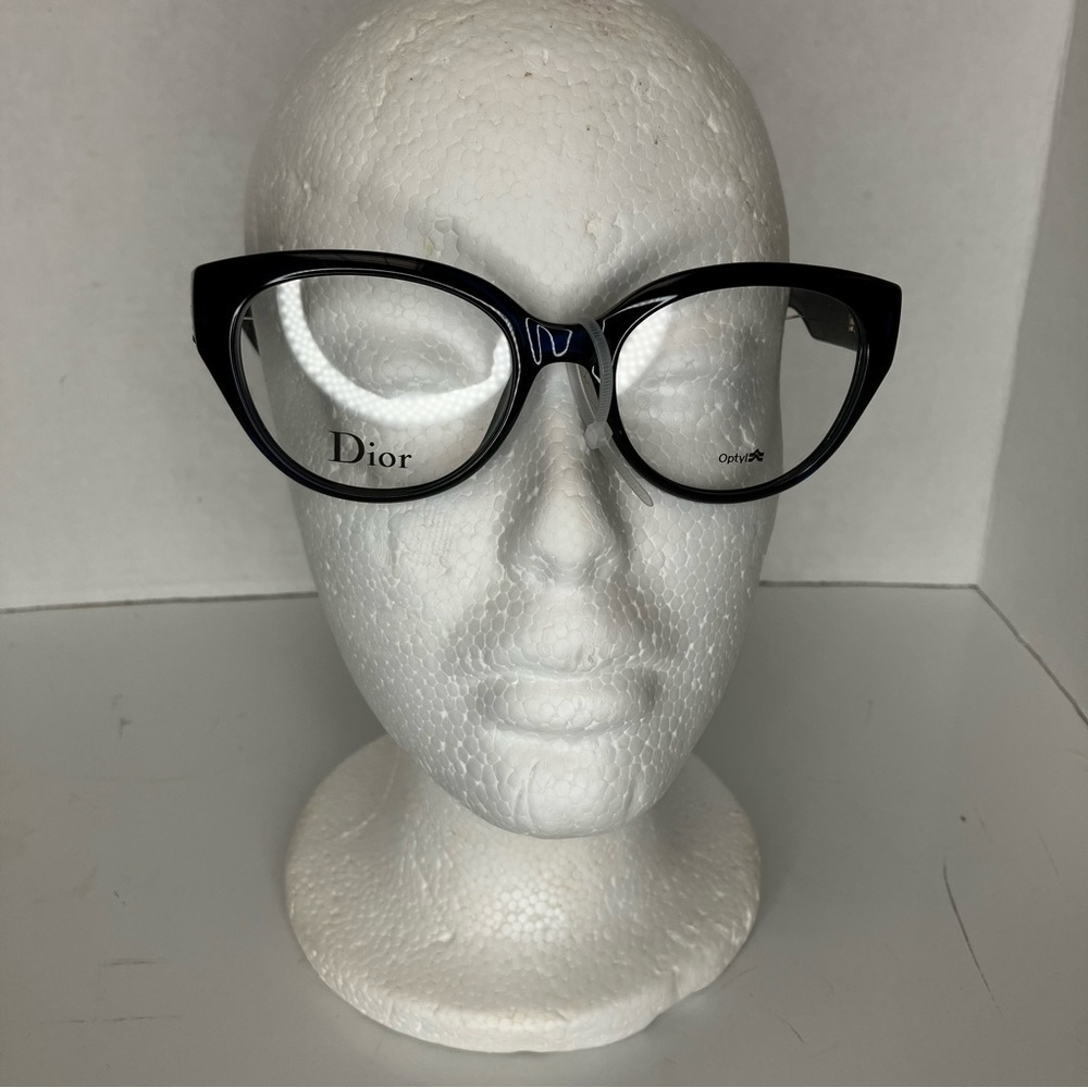 Christian Dior CD3264 EDU Eyeglasses Black Full Rim Cat Eye 51-18-140 Italy